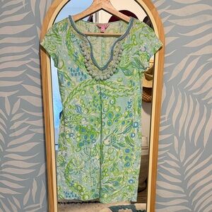 Lilly Pulitzer Blue and Green Mini Dress